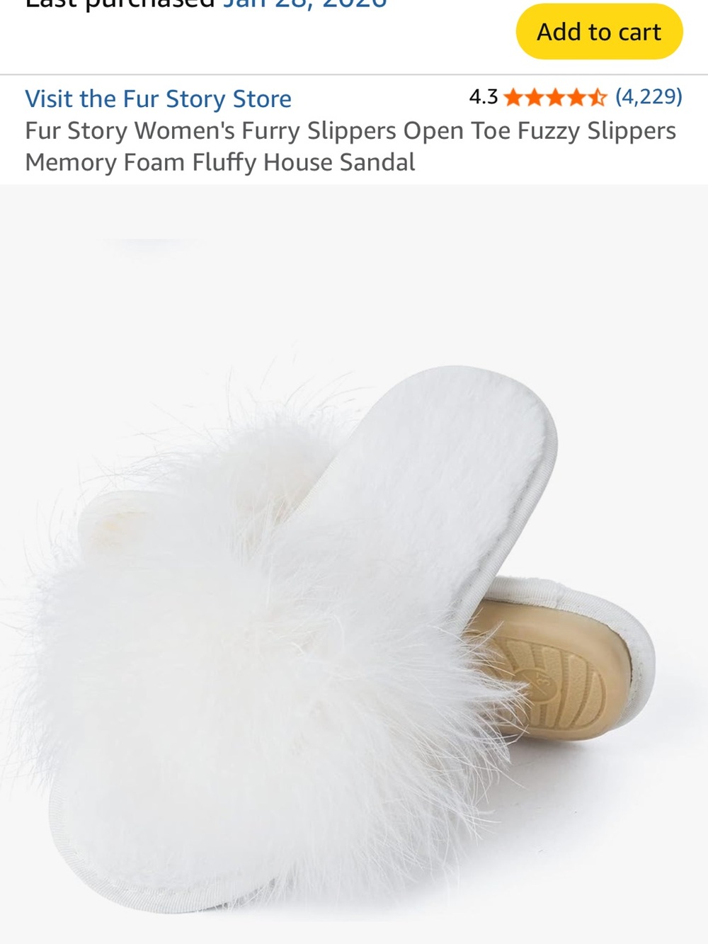 Fuzzy Open-Toe Fluffy Slide Slippers in White